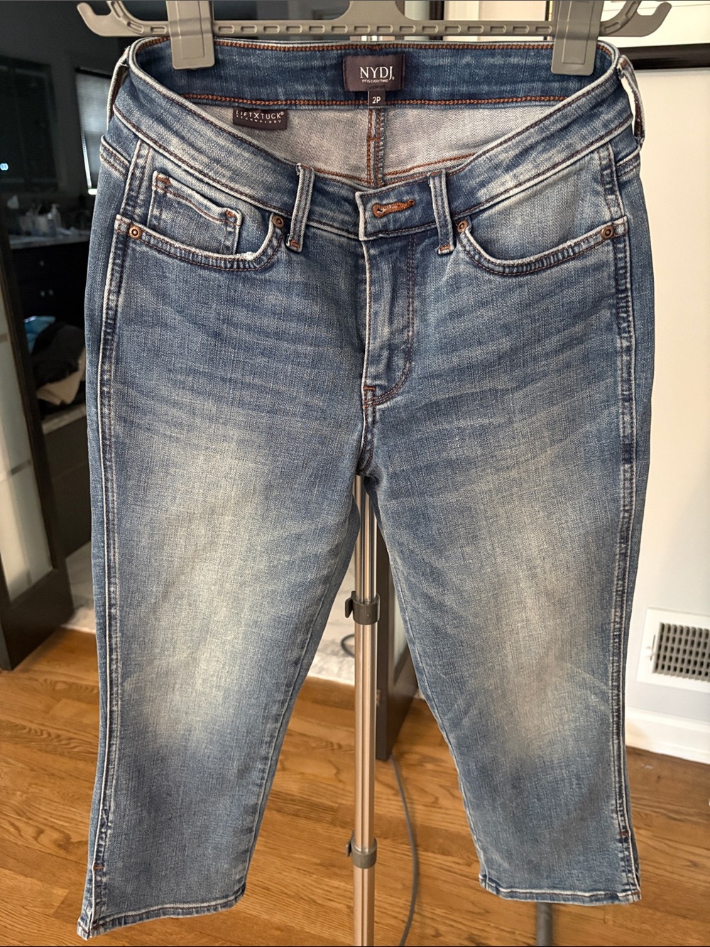 NYDJ Women's Cropped Slim Jeans in Faded Blue Denim
